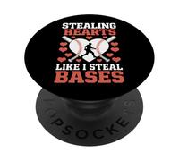 Stealing Hearts Like I Steal Bases Baseball Humor PopSockets Adhesive PopGrip