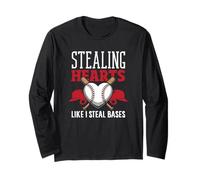 Stealing Hearts Like I Steal Bases Baseball Player Long Sleeve T-Shirt