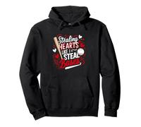 Stealing Hearts Like I Steal Bases Softball Baseball Batter Pullover Hoodie