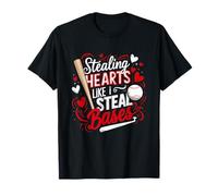 Stealing Hearts Like I Steal Bases Softball Baseball Batter T-Shirt