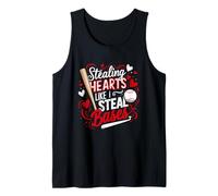 Stealing Hearts Like I Steal Bases Softball Baseball Batter Tank Top
