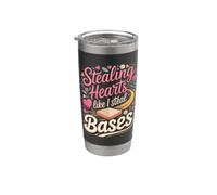 Stealing Hearts Like I Steal Bases Softball Player Fastpitch Stainless Steel Insulated Tumbler
