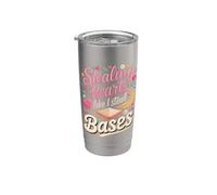 Stealing Hearts Like I Steal Bases Softball Player Fastpitch Stainless Steel Insulated Tumbler