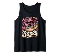 Stealing Hearts Like I Steal Bases Softball Player Fastpitch Tank Top