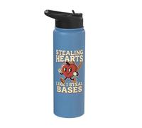 Stealing Hearts Like I Steal Bases Stainless Steel Insulated Water Bottle