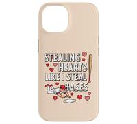 Stealing Hearts Like I Steal Bases Valentines Day Baseball Case for iPhone 14