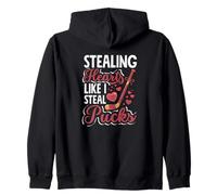 Stealing Hearts Like I Steal Pucks Hockey Valentine's Zip Hoodie