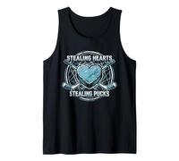 Stealing Hearts Stealing Pucks Ice Hockey Valentines Day Tank Top