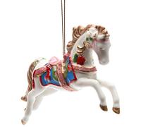 StealStreet SS-CG-10682, 4.88 Inch White Painted Carousel Horse Christmas Tree Ornament