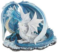 StealStreet SS-G-71533 Light Blue Dragon Mom with White Baby Statue Figurine, 7"