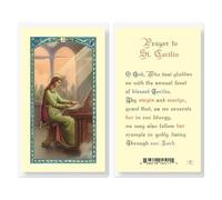 StealStreet SS-Wjh-E24-420 Prayer to Saint Cecilia, Clear Holy Cards