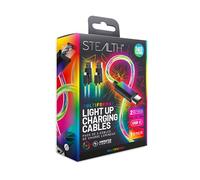 Stealth 2m Light Up Play & Charge Cable for PS4 Playstation 4 Twin Back