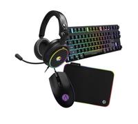 Stealth 4-in-1 RGB Gaming Bundle, Mechanical Keyboard, Gaming Headset, Mouse and Mouse Pad, Black