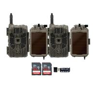 Stealth Cam 40MP Deceptor Max Cellular Trail Camera with 0.4-Second Trigger Speed (2-Pack) Bundle with 5000mAh Solar Battery (2-Pack), Card Reader, and 32GB Memory Card (2-Pack) (6 Items)