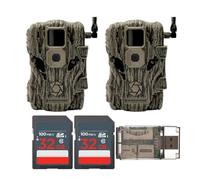 Stealth Cam Fusion X 26MP Trail Camera (AT&T, 2-Pack) Bundle with SanDisk 32GB Ultra SDHC UHS-I Memory Card (2-Pack) and Focus All-in-One High Speed USB 2.0 Card Reader (5 Items)