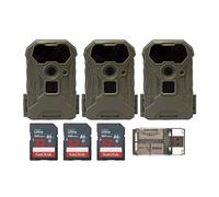 Stealth Cam Wildview Trail Camera 14MP - Fast 0.7s Trigger Speed, 60-Feet IR Range - Outdoor Wildlife Monitoring Bundle with 32GB Memory Card and High-Speed Card Reader (3-Pack)