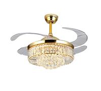 Stealth Ceiling Fan Restaurant Luxury Decorative Fan Light Home Ceiling Fan Light Living Room European led Crystal Fan Chandelier Made in China