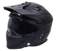 Stealth Fighter Open Face Modular Motorcycle Scooter Helmet - Matt Black