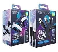 STEALTH Grip Kit and Data Cable Bundle Compatible with PSVR2