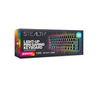 STEALTH Light Up Ultra Compact Mini Gaming Keyboard - Black, with Weighted Base and Multicolour Lighting Effects