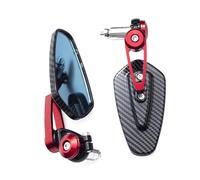 Stealth Mirrors Wing View Side For Z125 Pro Z650 Z750 Z800 Z900 Z1000 ER6N ER6 Motorcycle Mirror 7/8" 22mm M&oto Handlebar End Side Rearview Mirror(Red)