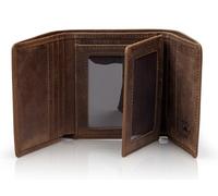 Stealth Mode Leather Trifold RFID Wallet for Men with Flip Out ID