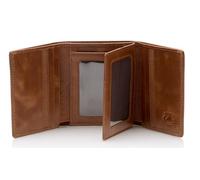 Stealth Mode Leather Trifold RFID Wallet For Men With Flip Out ID Holder