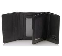 Stealth Mode Leather Trifold RFID Wallet For Men With Flip Out ID Holder, Black Crunch, One Size, Rfid Leather Trifold Wallet for Men