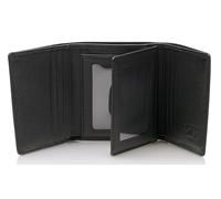 Stealth Mode Leather Trifold RFID Wallet For Men With Flip Out ID Holder, Black Pebble, One Size, Rfid Leather Trifold Wallet for Men