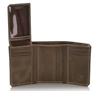 Stealth Mode RFID Blocking Leather Trifold Wallet for Men - Mens Trifold Leather Wallet with Flip Up ID Window, 11 Card Slots, Hidden Pockets, Divided Billfold - Gift Box Included, Grey Crunch