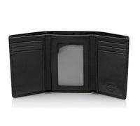 Stealth Mode Trifold Leather Wallet for Men with RFID Blocking, Black Pebble, One Size, Rfid Leather Trifold Wallet for Men