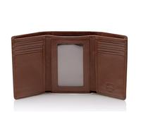 Stealth Mode Trifold Leather Wallet for Men with RFID Blocking, Brown Pebble, One Size, Rfid Leather Trifold Wallet for Men