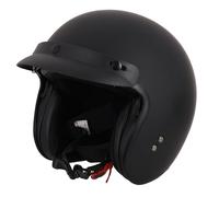 Stealth Open Face Motorcycle Helmet ECE 22.06 Approved UK Road Legal Scooter Motorbike Helmet (Matt Black W/ Peak, M)