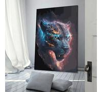 Stealth Panther Print Wall Art for Adults Canvas Artwork for Gifts from Kids Home Decor Living Room Bedroom Birthday Gifts Women 12x18inch(30x45cm)