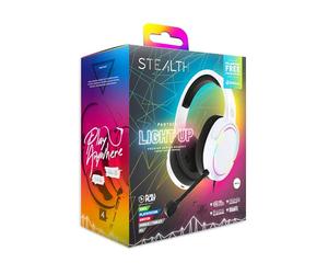 STEALTH PANTHER RGB LED Gaming Headset - White, Compatible with PS4/PS5, XBOX, Switch, PC with Flexible Mic, 3.5mm Jack, 1.5m Cable, Lightweight, Comfortable and Durable