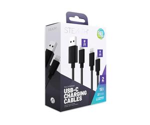 STEALTH Premium Multiformat Silicone USB-C Charging Cables - 2m Twin Pack, Universally Compatible with USB-C devices