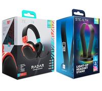 STEALTH Radar Blue Red Gaming Headset and Stand Bundle