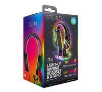 STEALTH RGB Light-Up Gaming Headset and Light-Up Headset Stand - Compatible with PS4, PS5, XBOX, Nintendo Switch and PC