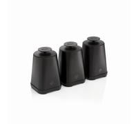 Swan Stealth Set of 3 Storage Canisters for Coffee/Sugar/Tea, Airtight Lids, 1.3L, Black