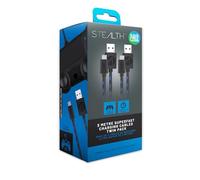 STEALTH SP-C10 Twin Play & Charge Cables (2x3m) - Black for PS4