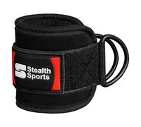 Stealth Sports Ankle Straps for Cable Machine Attachment 7mm Neoprene Padded Gym Women Men 4”x10” Gym Wrist Cuff Double D-Rings-Leg Workout Curls Hip Abductor Ankle Cuff Straps (Single)