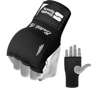 Stealth Sports Padded Inner Hand Wraps Men Women Junior Kids 75cm Long Elastic Wrist Straps Quick Gel Boxing Wraps MMA Punching Martial Arts Muay Thai Gel Under Mitts Bandages (Black, S/M)
