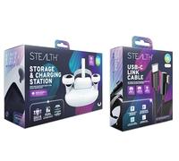 STEALTH Store and Charge Station Compatible with Meta Quest 2 and Link Cable Bundle