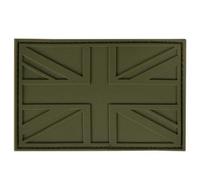 Stealth Subdued Union Jack Cosplay Airsoft PVC Morale Patch (Green)