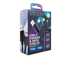 Stealth USB-C Charge and & Data Cables - Twin Pack for PSVR2 & PS5 Controllers