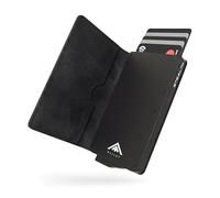 Stealth Wallet - Genuine Leather Slim RFID Metal Card Holder for Men