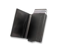 Stealth Wallet - Smart Minimalist Card Holders - RFID/NFC Blocking Pop Up Wallets with Gift Box - Credit Cards Holder & Contactless Protection (Black with Black Leather & Magnetic Closure)