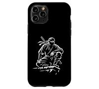Stealth Warrior Ninja Crouch Line Art Katana Graphic Icon Case for iPhone 11 Pro