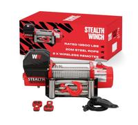 Stealth Winches V2 13500lb 12v Wireless Recovery Electric Winch, Steel Rope