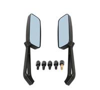 Stealth Wing Mirrors Universal Side Mirror Mobike Accessories Motorcycle Handlebar Rear View Mirrors Rectangle Black Square Blue Glass 8mm/10mm